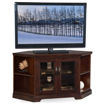 Leick Riley Holliday 46" Corner TV Stand in Chocolate Cherry
