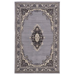 Unique Loom - Unique Loom Gray Washington Reza 5' 0 x 8' 0 Area Rug - The gorgeous colors and classic medallion motifs of the Reza Collection will make a rug from this collection the centerpiece of any home. The vintage look of this rug recalls ancient Persian designs and the distinction of those storied styles. Give your home a distinguished look with this Reza Collection rug.