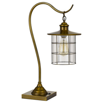 Cal BO2668DKBAB One Light Desk Lamp Silverton Rubbed Antiqued Brass