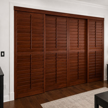 Premium Hardwood Plantation Shutters | Traditional Stained Finishes