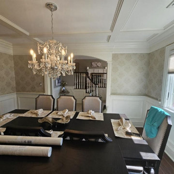 Dining room wallpaper installation in San Jose, CA