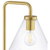 Element Transparent Glass Glass and Metal Floor Lamp, Satin Brass