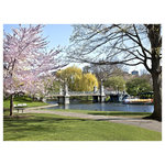 Sadkowski Photography Collection - Artwork, Spring and The Bpg Footbridge, Sadkowski Boston Collection - Sunday morning in the height of spring on the Public Gardens. Image printed, to order, on archival enhanced  matte or premium luster paper with archival ink.  Image measures 24 x 30 including 2 inch border all around.  Shipped in protective tube.  Shipping included.  Image signed by the artist.  Larger sizes available.  From the exclusive Sadkowski Photography Collection, where every image looks like a painting.