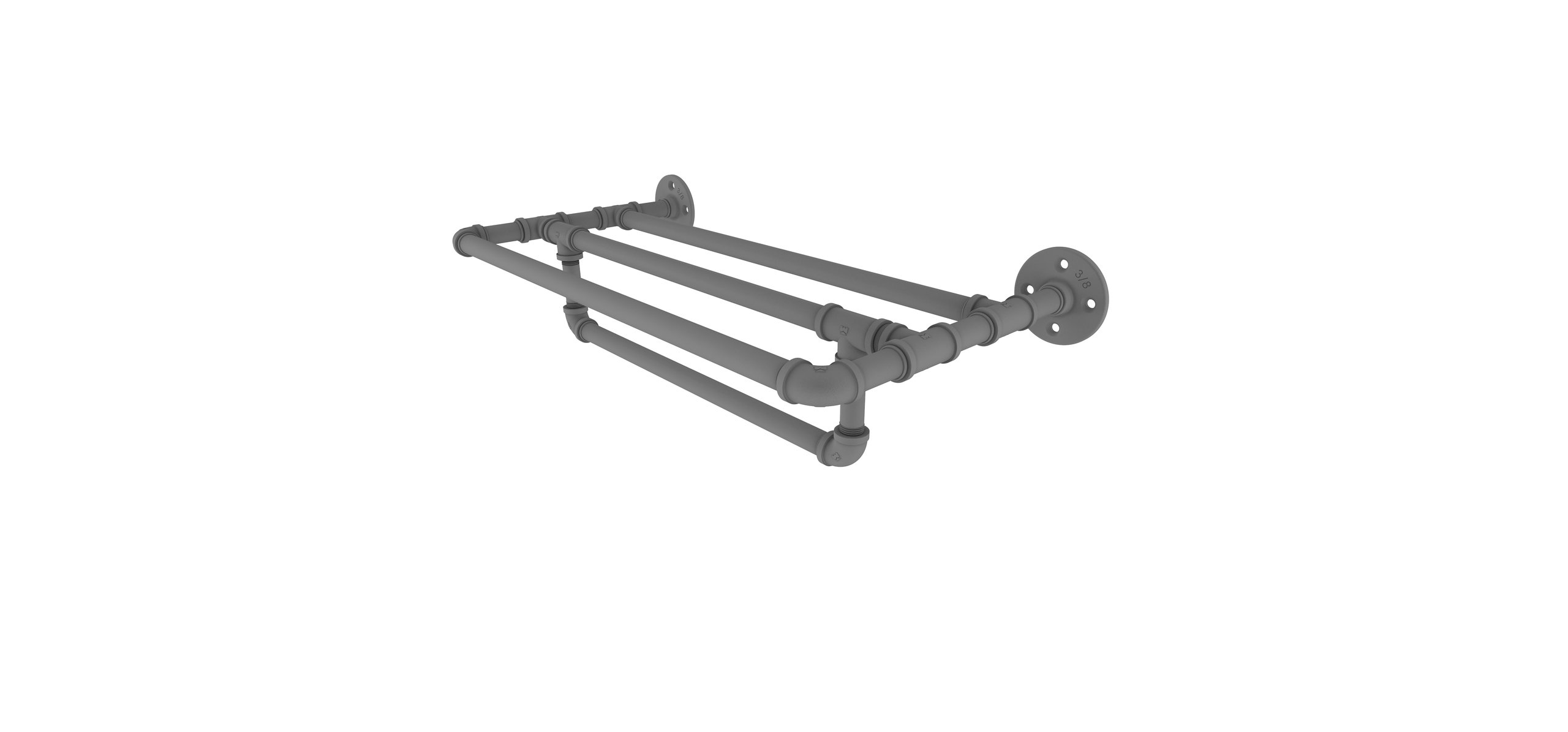 Allied Brass Pipeline Collection 24"Wall Mounted Towel Shelf With Towel ...