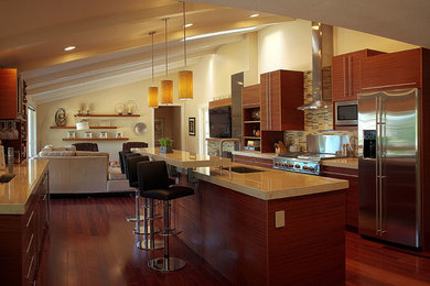 Example of a large trendy home design design in Other