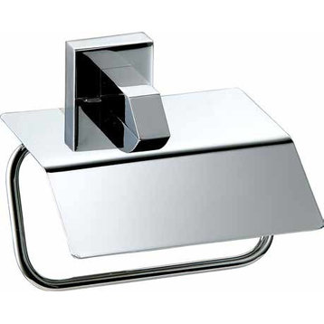 Lissa Collection Toilet Paper Holder With Lid, Polished Chrome