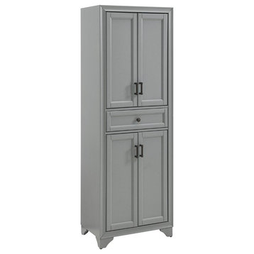 Pemberly Row 4-Door Traditional Wood Pantry in Distressed Gray