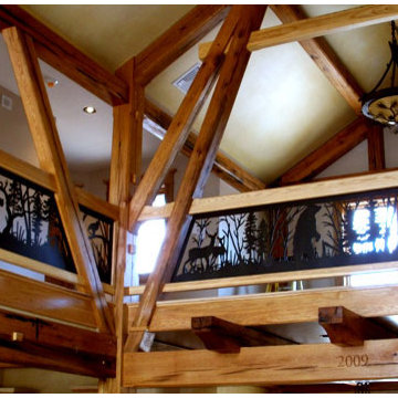 Loft & Balcony Railing Panel with Deer in the Forest