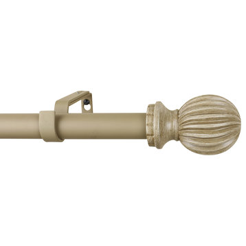 1" Diameter Lecca Curtain Rod, 28"-48", Cottage