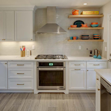 Kitchen reno, neutral with pops of Fiesta ware