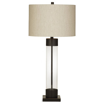 Bronze Glass Table Lamp With Brannan Table Lamp