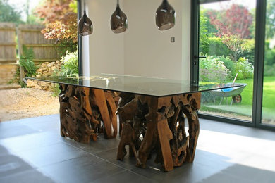 Teak Root & Glass Dining Table