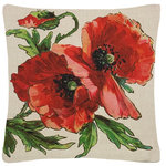 Golden Hill Studio - Poppy Throw Pillow Cover, Cover Only - This beautiful Pink Poppy throw pillow is from an original watercolor of Sarah Hurst. Sarah is one of the artists that works exclusively for Golden Hill Studio. She is an accomplished watercolorist and we are so pleased to be able to offer her lovely watercolors on our throw pillows. Whether it is on your couch, favorite chair or bed.......this collection will be sure to make you smile. Think Spring!! Insert not included. Hidden zipper and 100% polyester with a linen look, for ease of care. Beautiful!