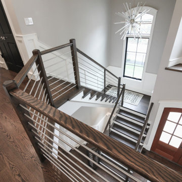 Project #72 | Modern Staircase with Horizontal Steel Rod Railing