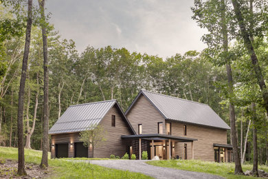 Inspiration for a farmhouse exterior home remodel in Boston