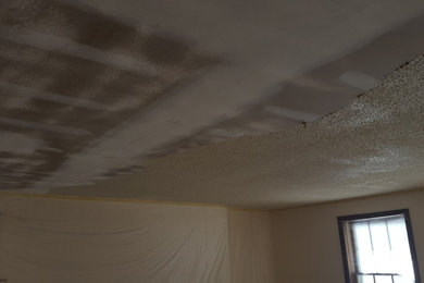 Remove popcorn ceiling - before