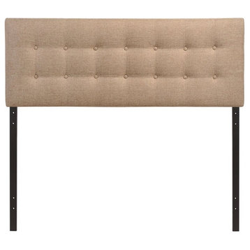Modway Emily Queen Upholstered Polyester Fabric Headboard in Beige
