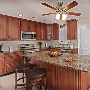 Black Cherry and Cambria Kitchen