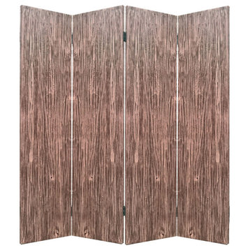 84 X 2 X 84 Brown 4 Panel Wood Woodland - Screen