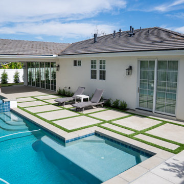 Patio Geometry Meets Poolside Luxury