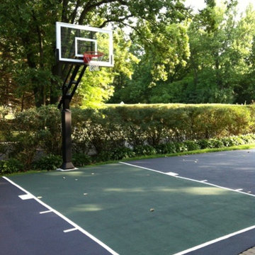 Gene M's Pro Dunk Gold Basketball System on a 50x25 in Lake Forest, IL