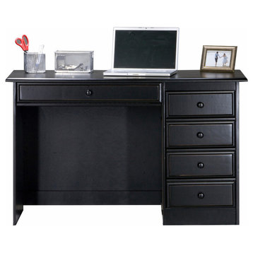 Eagle Furniture Coastal Single-Pedestal Computer Desk, Midnight Blue