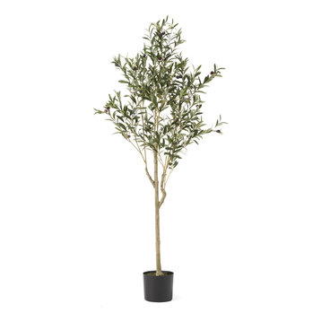 Taos 4' x 1.5' Artificial Olive Tree, 23 W X 23 D X 59 H