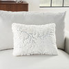 Nourison Home 14"x20" Faux Fur Metallic Branches Ivory/Silver Lumbar Pillows