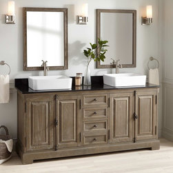 72" CHELLES DOUBLE VESSEL SINK VANITY - GRAY WASH - Bathroom Vanities And Sink Consoles