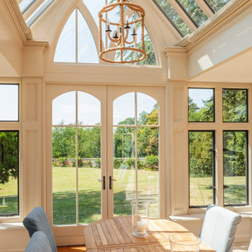 Large bespoke orangery with bronze windows