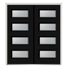 Frosted 4-Lite Fiberglass Smooth Double Door 66"x81.75" Right Hand In-swing