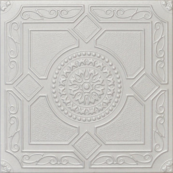 19.6"x19.6" Styrofoam Glue Up Ceiling Tiles R30A Platinum