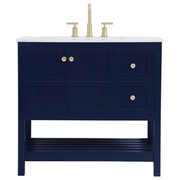 Blue 36" Single Sink Bathroom Vanity