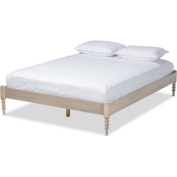 Cielle Platform Bed Frame - Antique White, Full