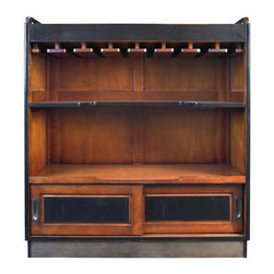 Authentic Models - Black and Honey Portable Bar - Wine And Bar Cabinets