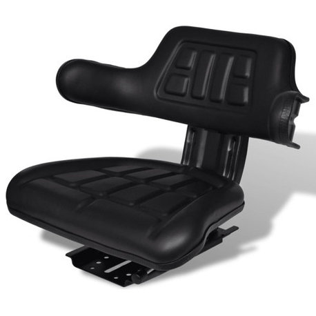 vidaXL Tractor Seat for Lawn Mower with Adjustable Base Universal Steel PVC