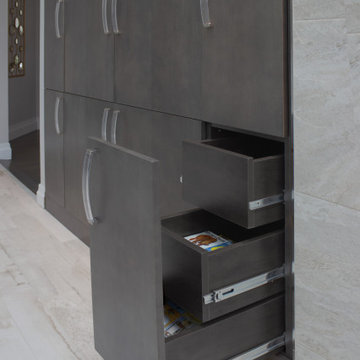 Grey Built-In Entertainment Center