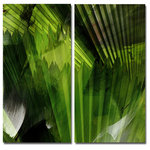 Ready2HangArt - Abstract Palm Leaves Canvas Wall Art, 2-Piece Set - This tropical abstract canvas art set is the perfect addition to any contemporary space. It is fully finished, arriving ready to hang on the wall of your choice.