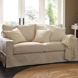 PB COMFORT SQUARE ARM SLIPCOVERED SOFA - Sofas