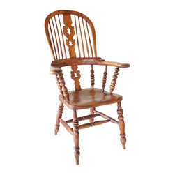 English Elm, Ash and Oak High-Back Windsor Armchair - Furniture