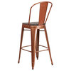 Flash Furniture 30" Metal Bar Stool in Copper and Wood Grain