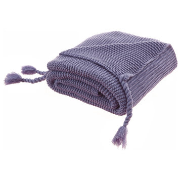 Cozy Tyme Deon Throw Wool-like, Purple Acrylic 50"x60"