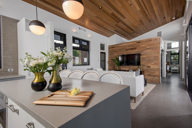 Trendy family room photo in Other