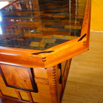 Figured cherry and mahogany kitchen