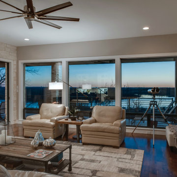 Milgard Black Fiberglass and Aluminum Windows and Doors - TX Lake House