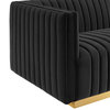 Conjure Channel Tufted Velvet 5-Piece Sectional, Gold Black