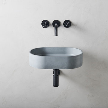 Parro Affix concrete wall-hung sink in Ash