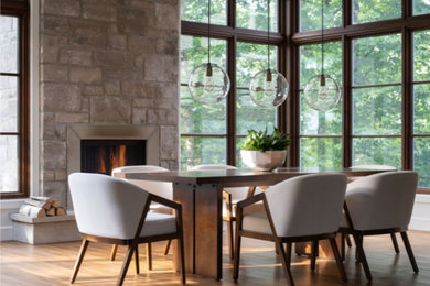 Example of a minimalist dining room design in Other