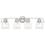 Designers Fountain - Designers Fountain 96204-SP Riley - Four Light Bath Bar - Warranty: 1 Year  Shade IncludeRiley Four Light Bat Satin Platinum ClearUL: Suitable for damp locations Energy Star Qualified: n/a ADA Certified: n/a  *Number of Lights: Lamp: 4-*Wattage:60w Medium Base bulb(s) *Bulb Included:No *Bulb Type:Medium Base *Finish Type:Satin Platinum