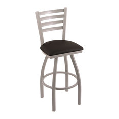 Holland Bar Stool Company - 410 Jackie 25" Counter Stool, Anodized Nickel, Black Vinyl Seat, 360 swivel - Bar Stools and Counter Stools